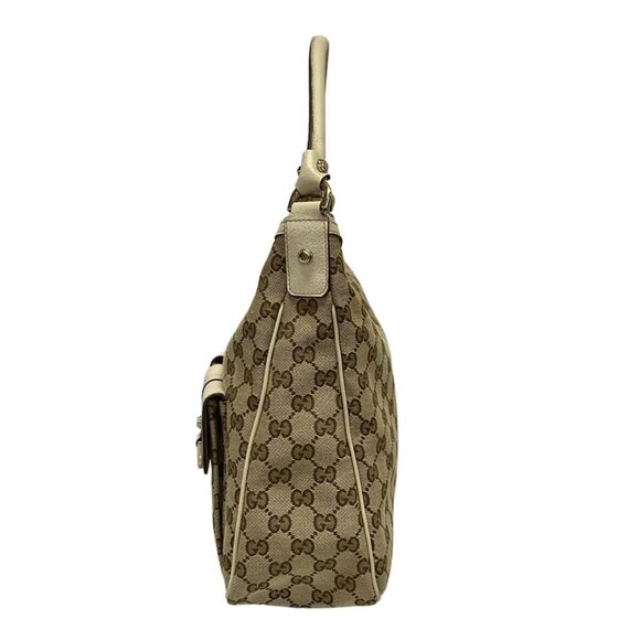 GUCCI GG Pattern, Abbey Beige Dark Brown Cream Jacquard Leather 438-090125 - Picture 3 of 14